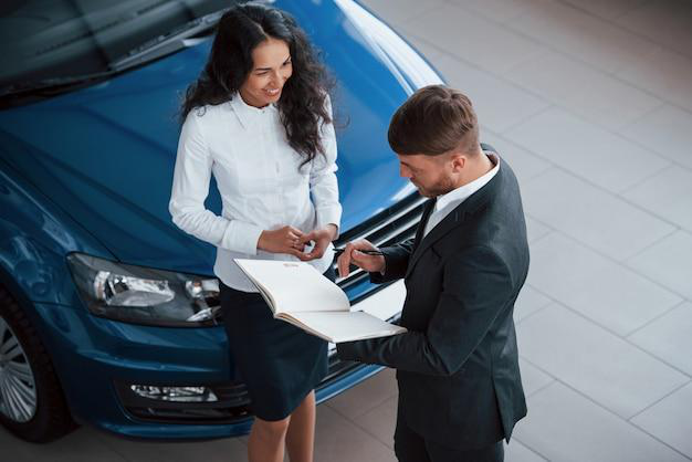 A person understanding state title transfers with an auto tag agency expert