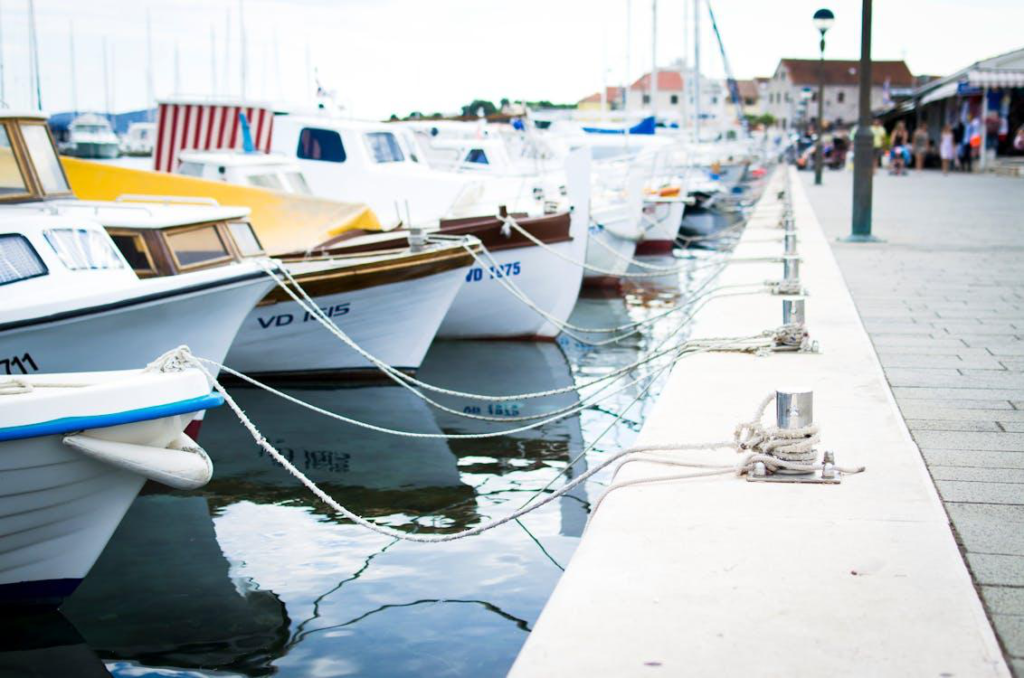 Boats near a dock