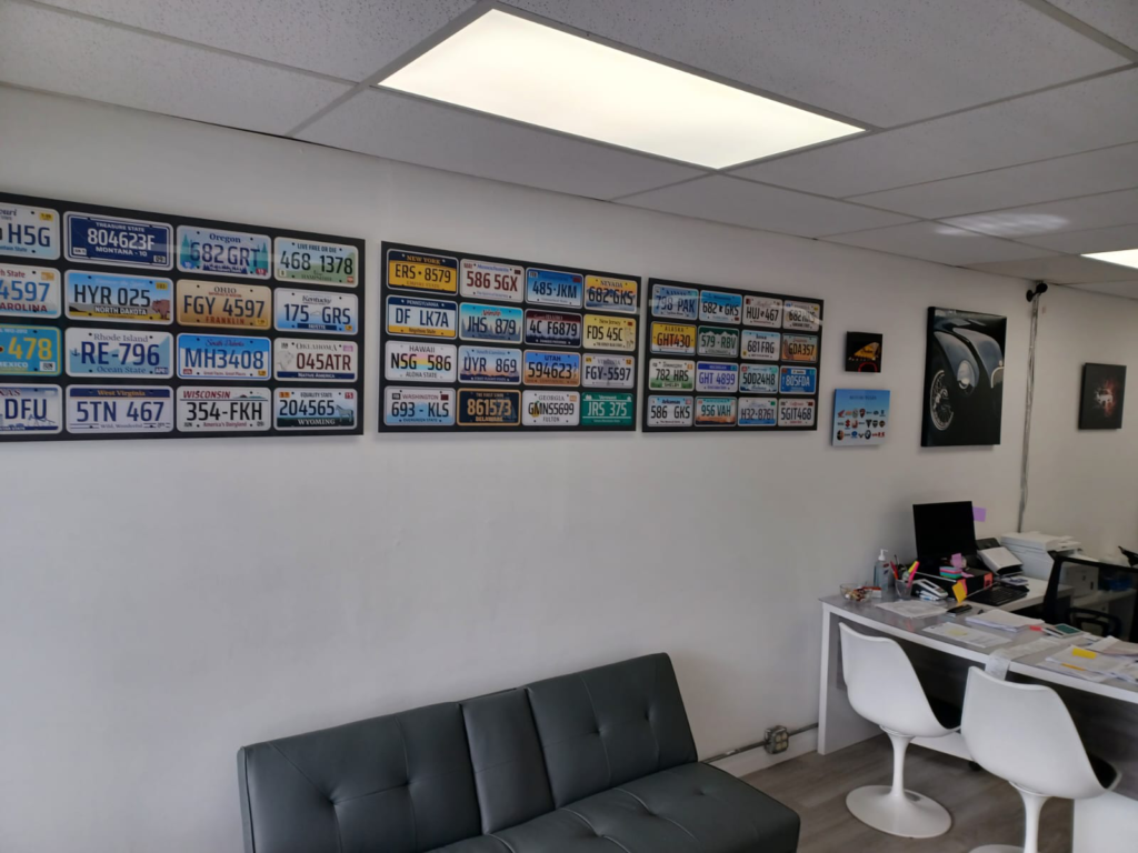 An auto tag agency office