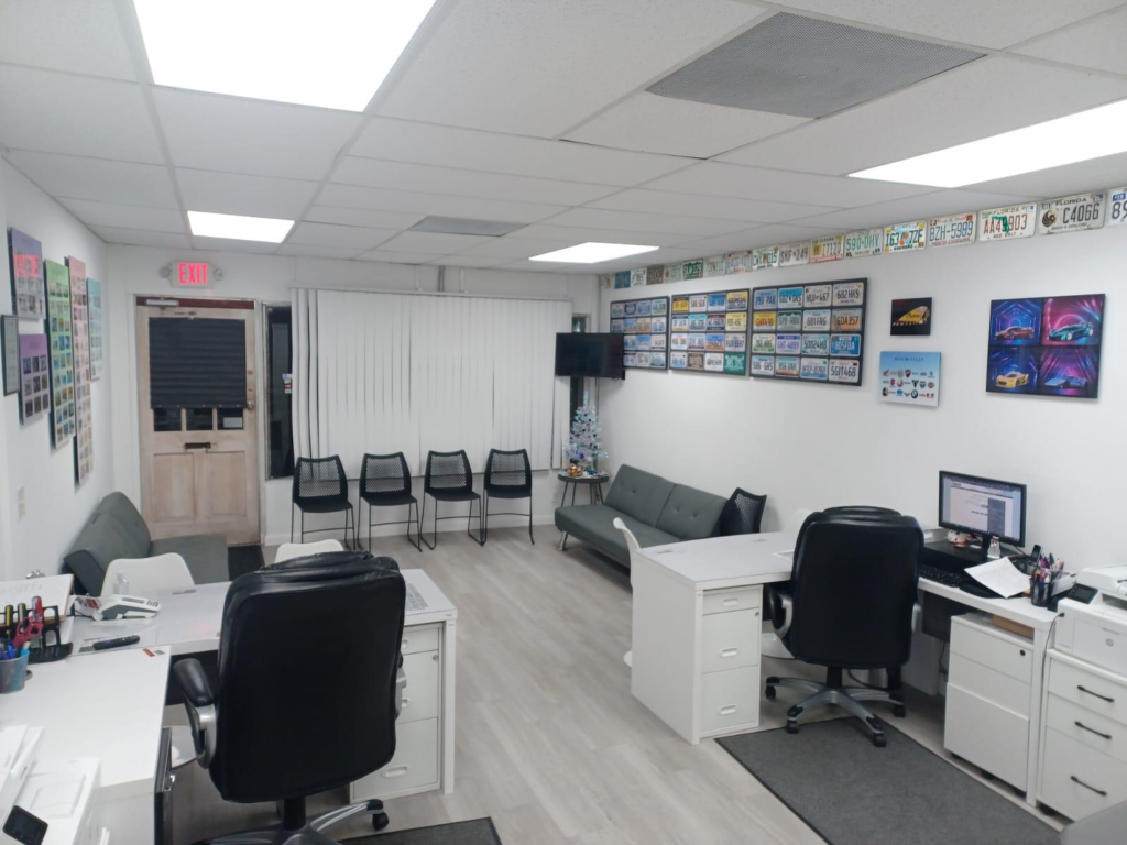 An auto tag agency office