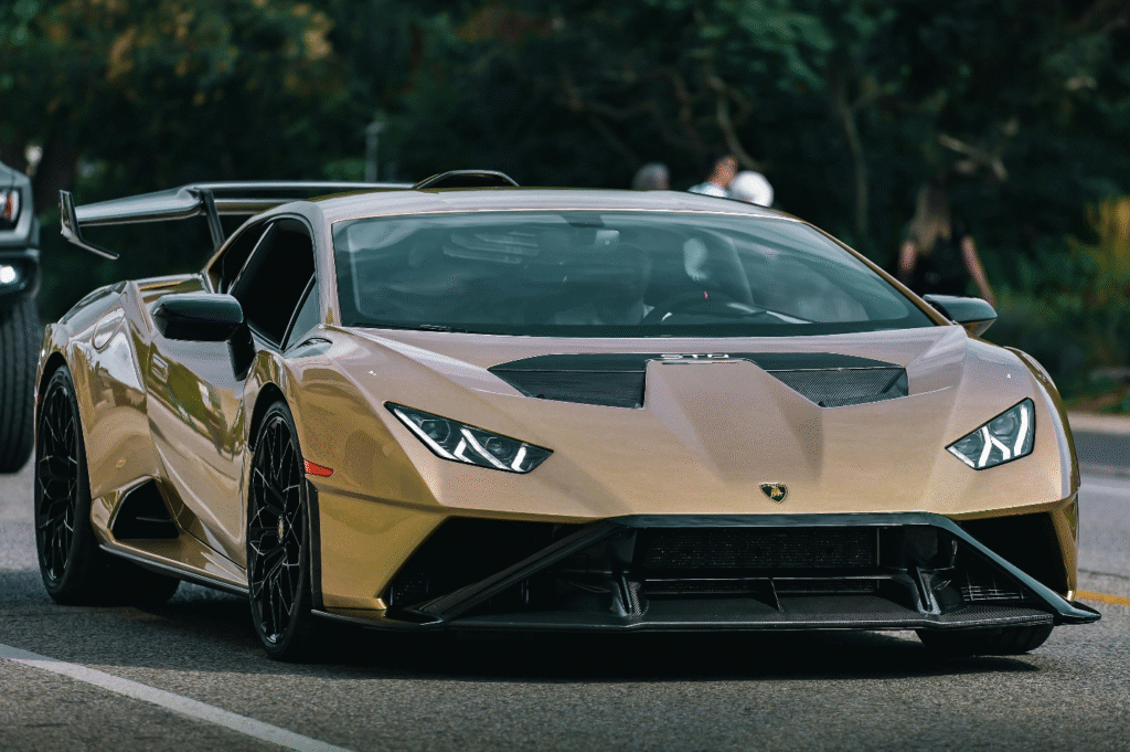 A golden car