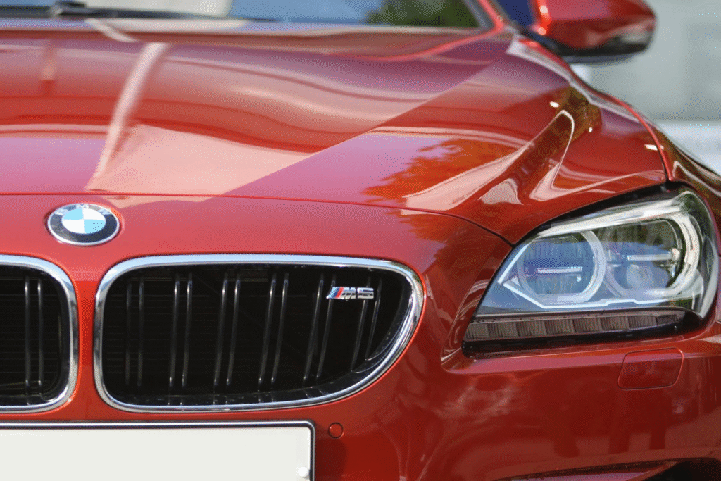 Close-up of a red car