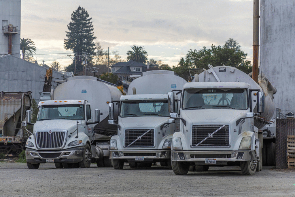 A fleet of trucks