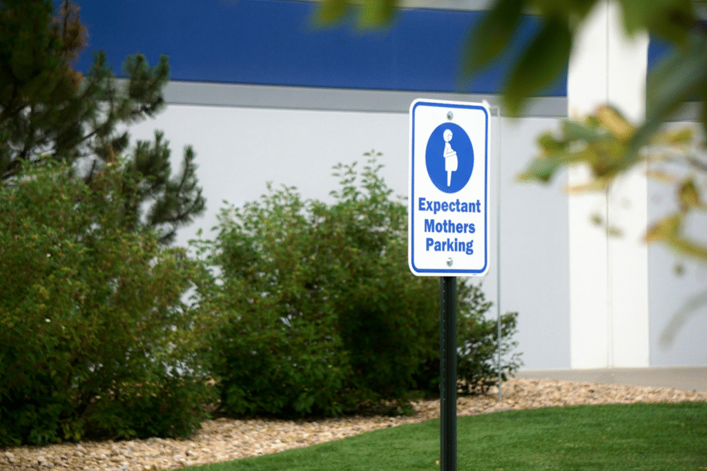 A reserved parking sign