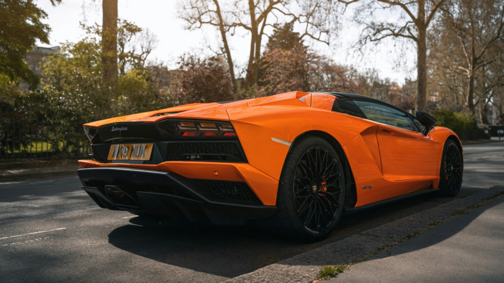 An orange car