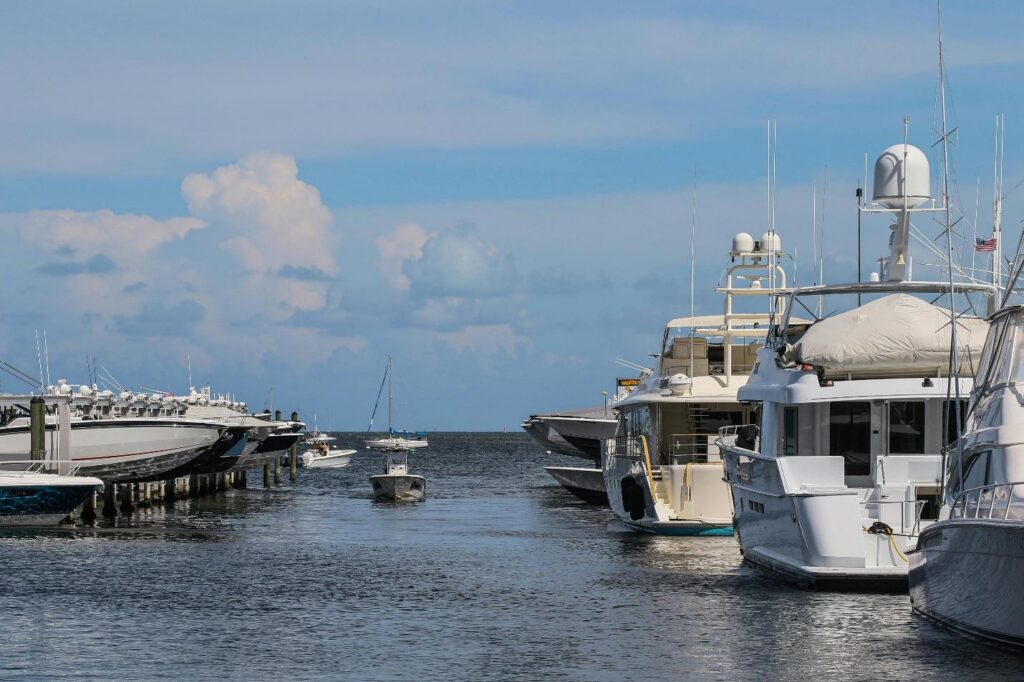 A few boats docked