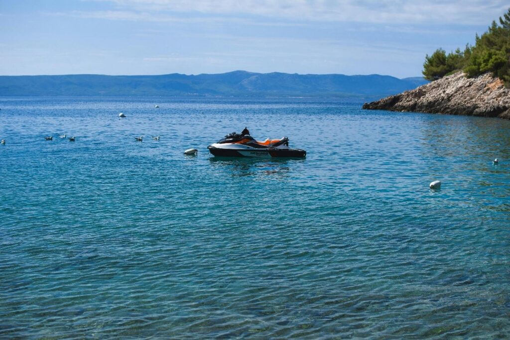 A jet ski on the sea