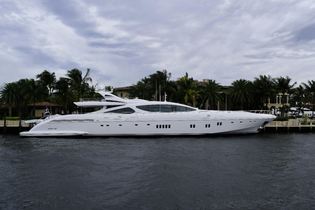 A white luxury yacht