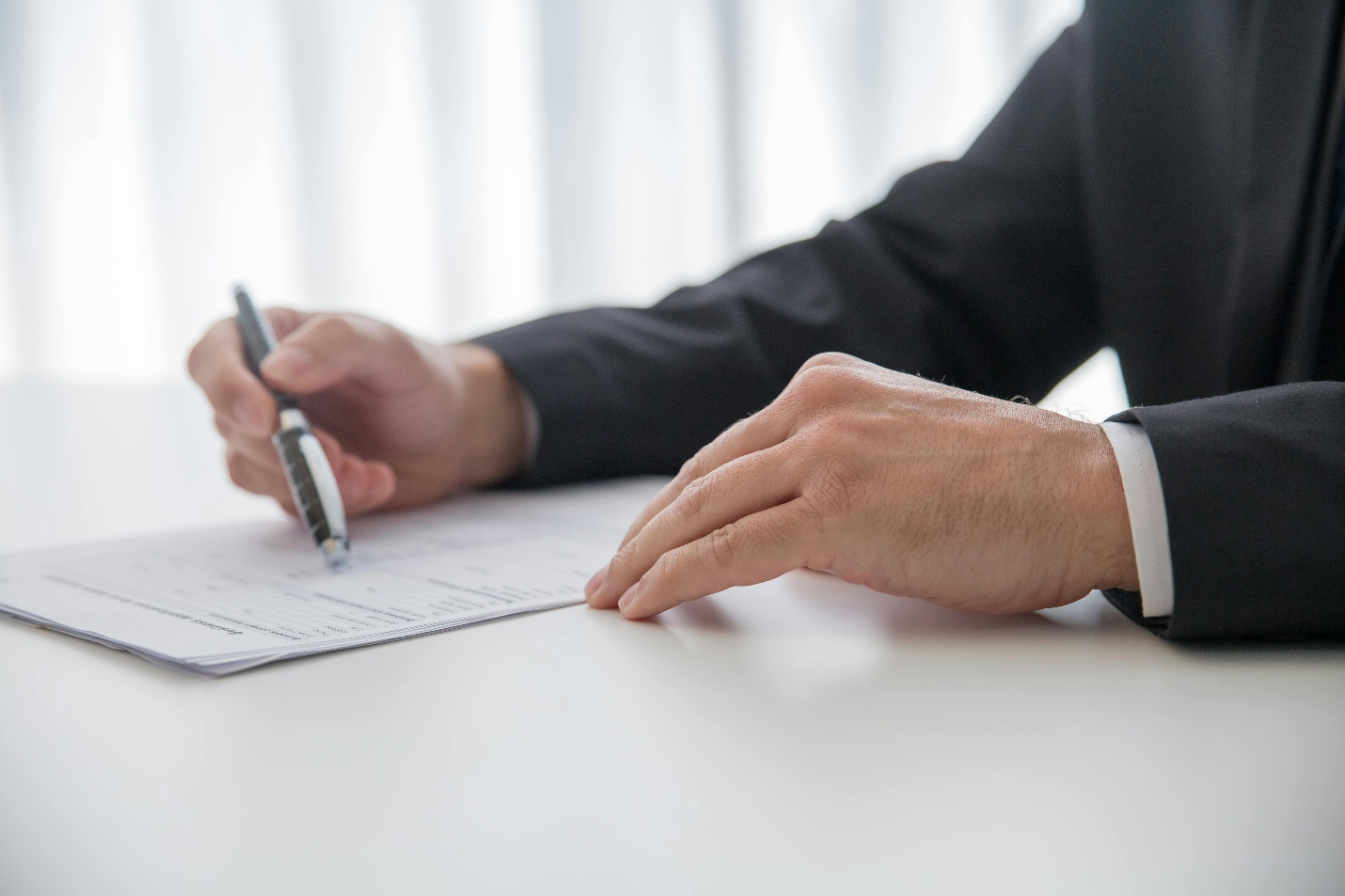 A person reading a document