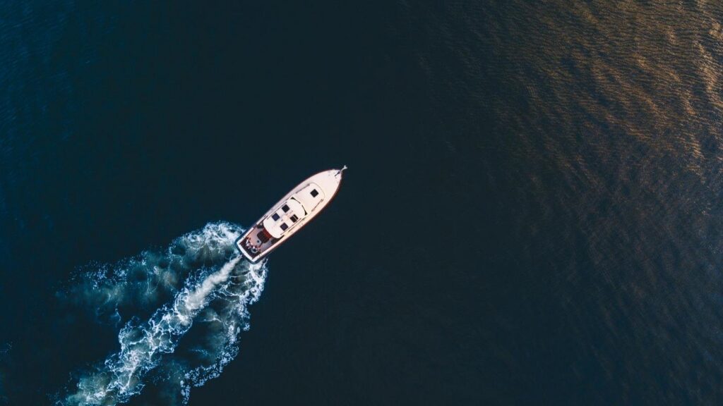 A luxury boat moving on the sea