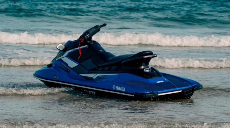 A blue jet ski