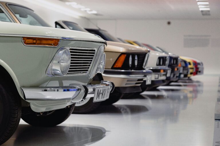 Back side of the cars displaying pates